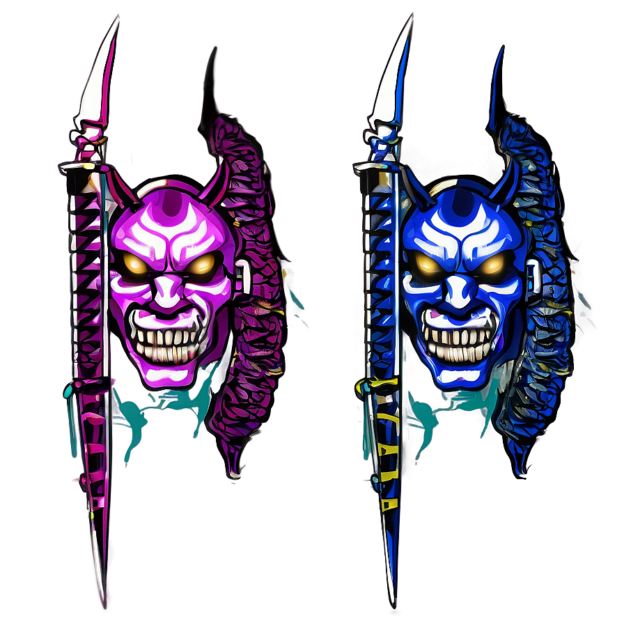 Warrior Oni With Naginata Png 06122024 PNG image