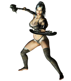 Warrior Woman Fantasy Art PNG image