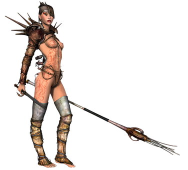 Warrior Woman Fantasy Art PNG image