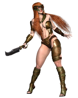 Warrior Woman Fantasy Art PNG image