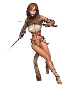 Warrior Womanwith Spear PNG image
