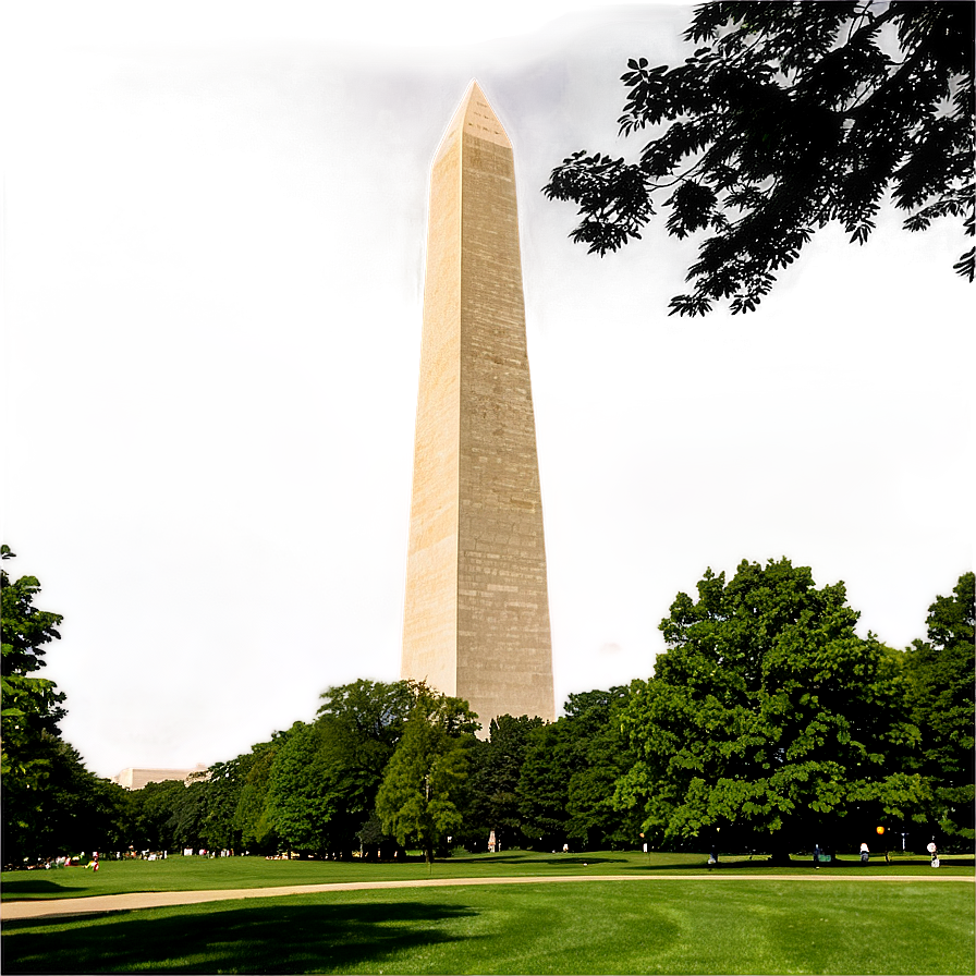 Washington Monument Encircled By Trees Png Hhf PNG image