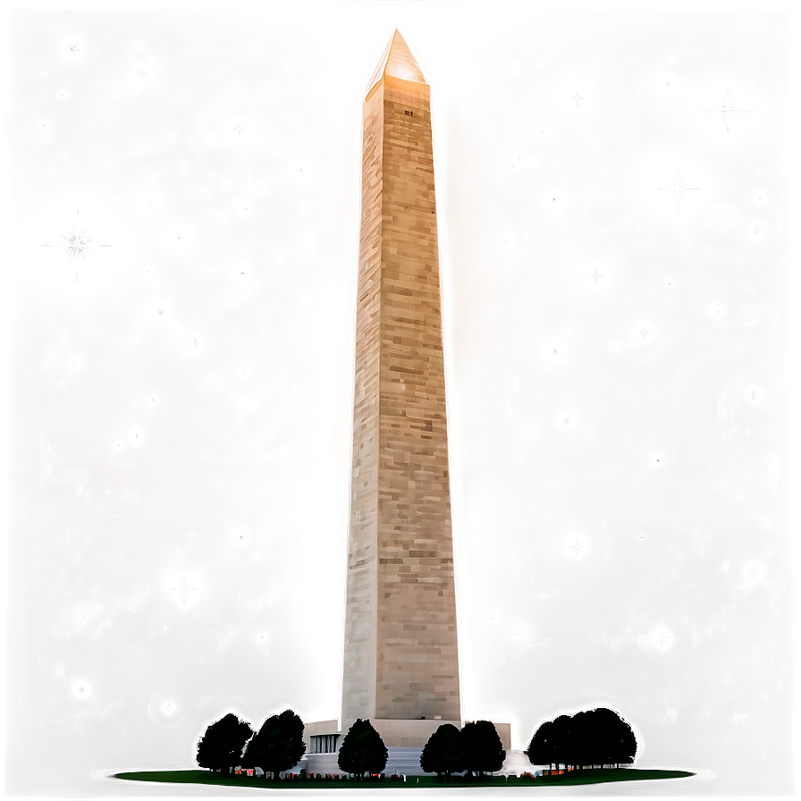 Washington Monument Under Starry Night Png 06202024 PNG image