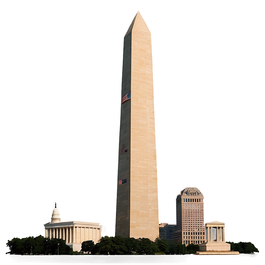 Washington Monument With City Skyline Png 06202024 PNG image