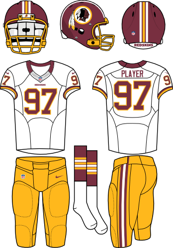 Washington Redskins Football Uniform Illustration PNG image