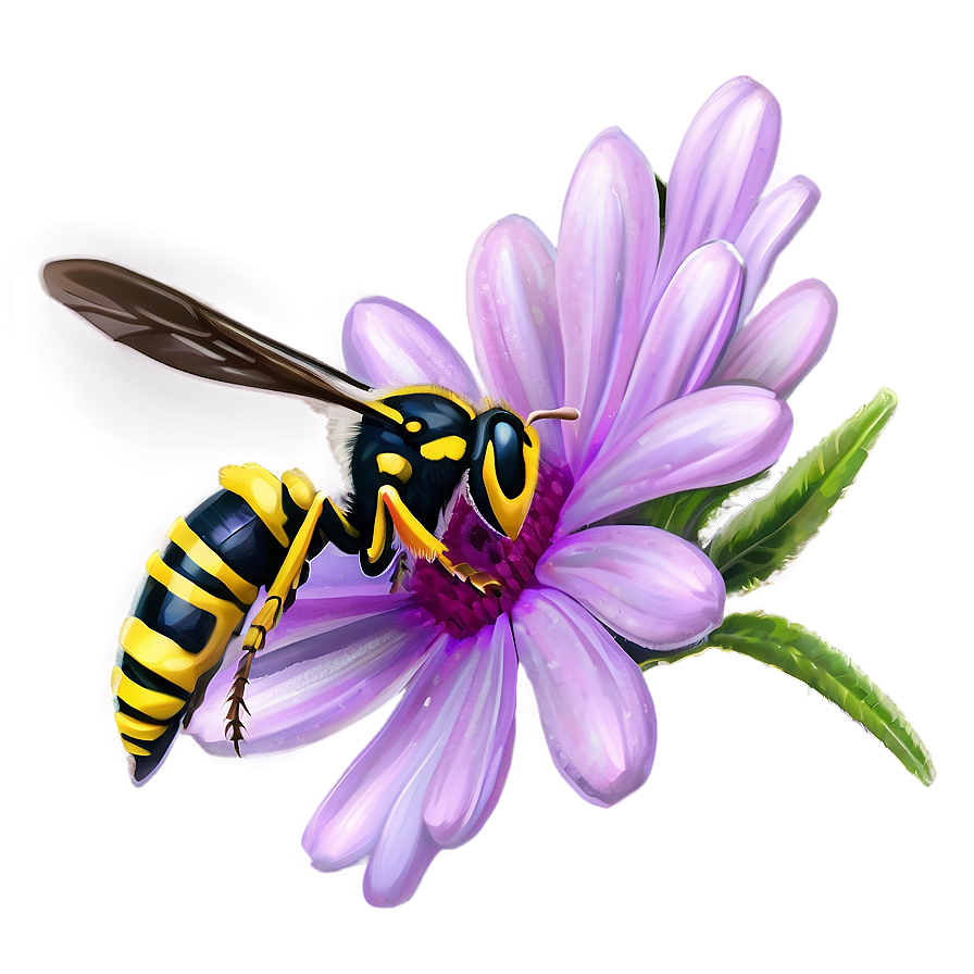 Wasp On Flower Png 21 PNG image