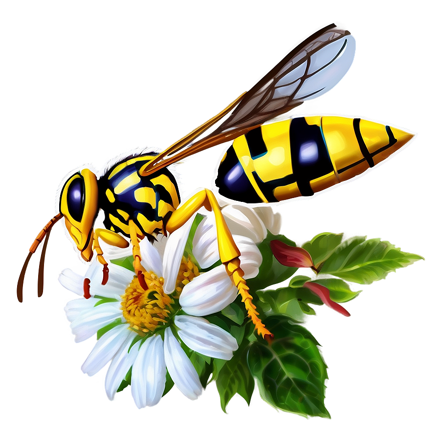 Wasp On Flower Png 52 PNG image