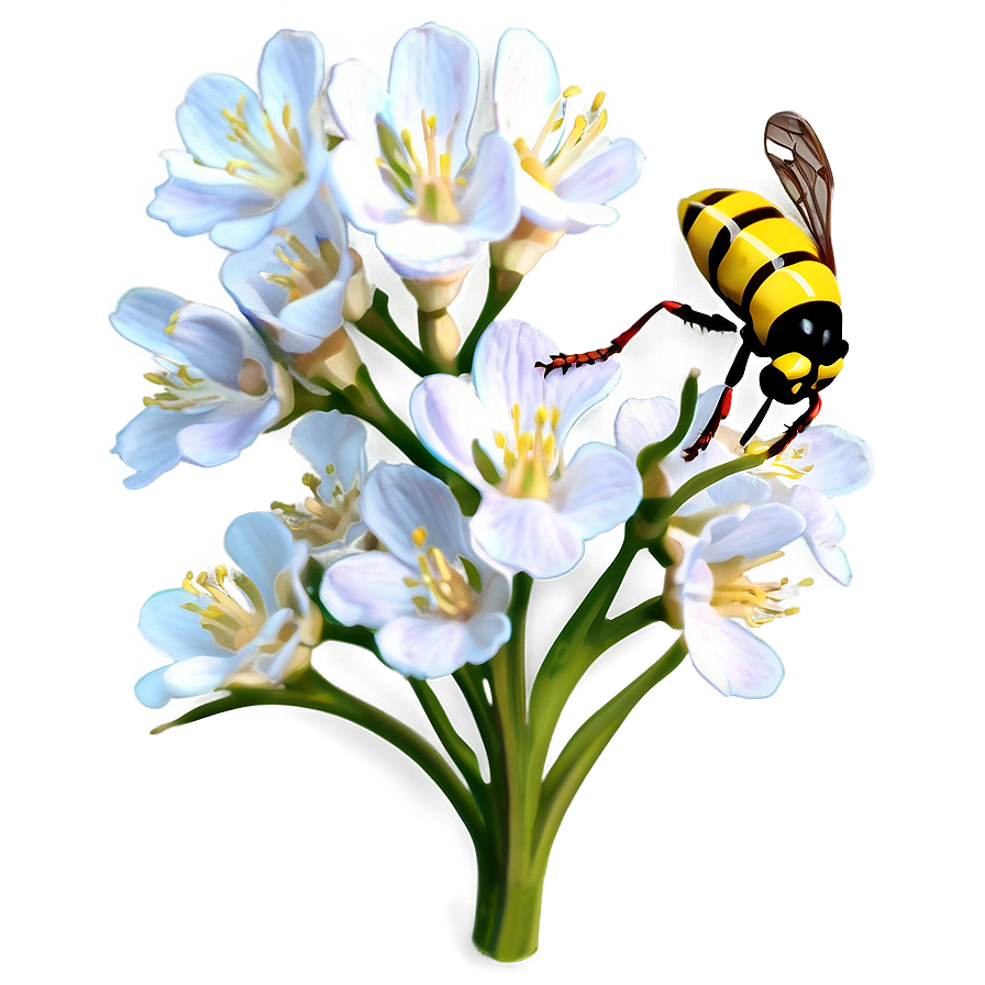 Wasp Pollinating Flower Png 80 PNG image