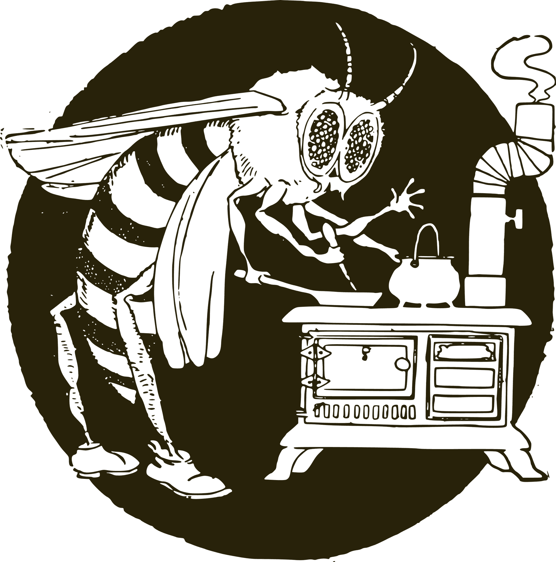 Wasp Scientist Cartoon PNG image