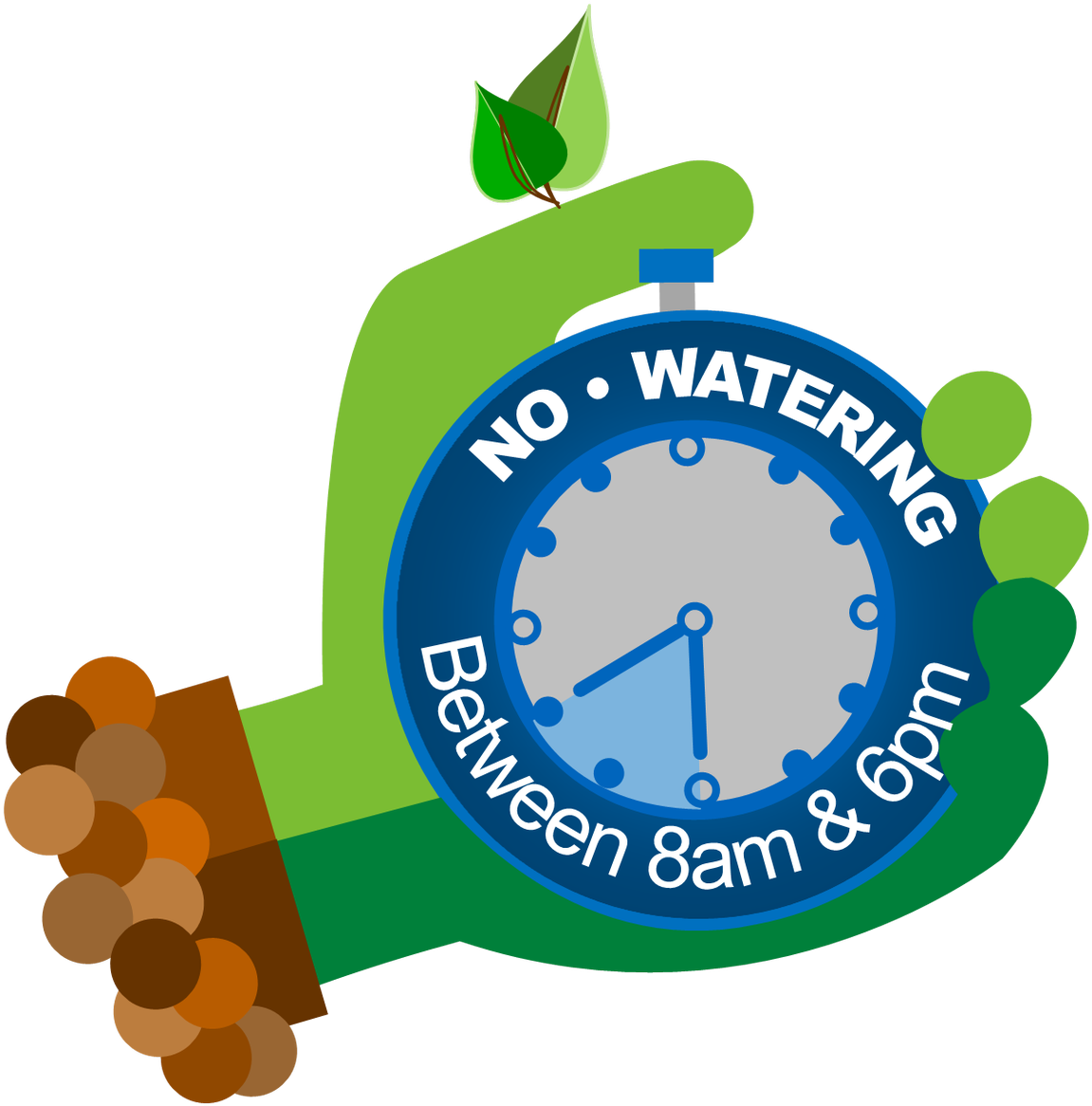 Water Conservation Clock Sign PNG image