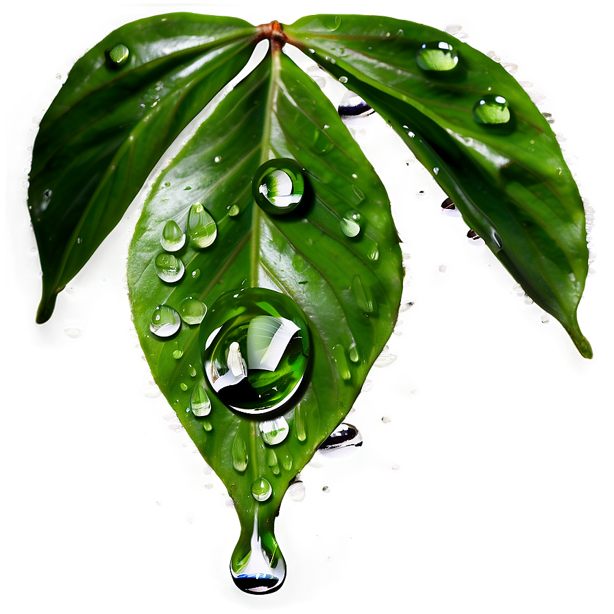 Water Drops On Leaves Png 05042024 PNG image