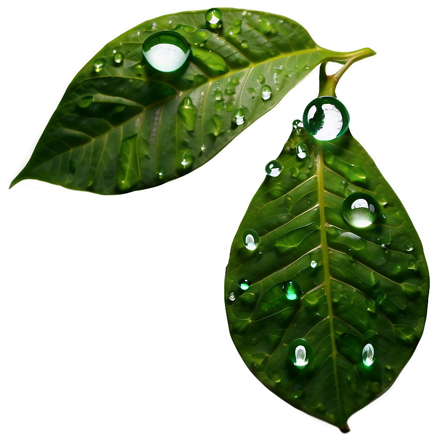 Water Drops On Leaves Png Hxg82 PNG image