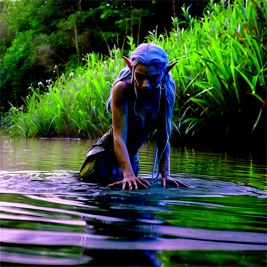 Water Elf By The Lake Png 05232024 PNG image