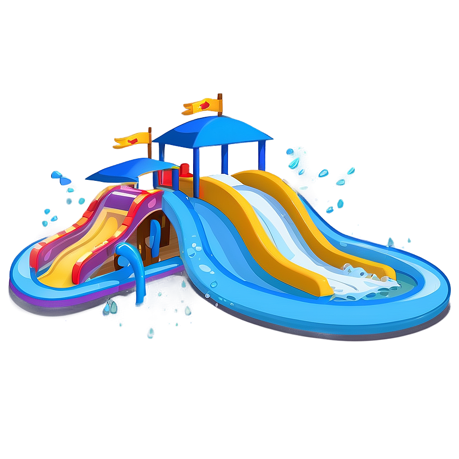 Water Park Cartoon Scene Png 06272024 PNG image