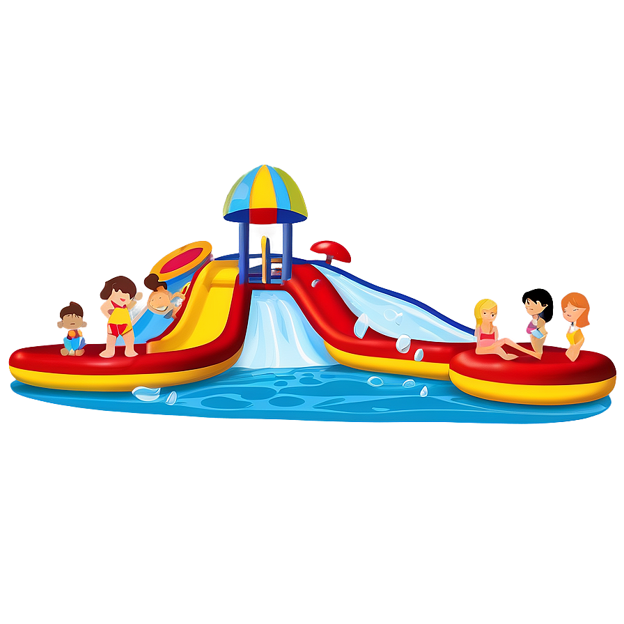 Water Park Cartoon Scene Png 06272024 PNG image