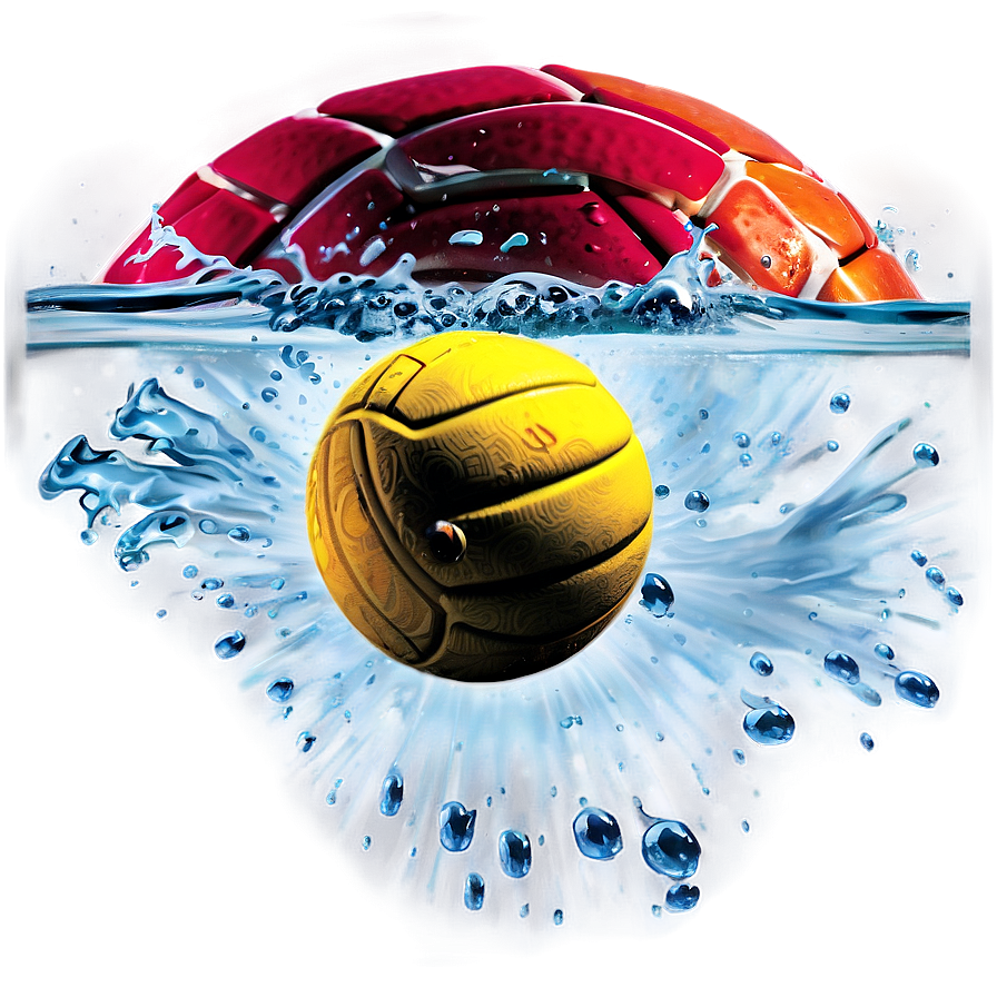 Water Polo Ball Splash Png 06132024 PNG image