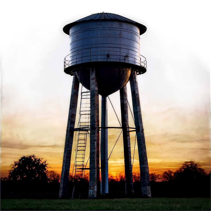 Water Tower At Twilight Png Shw58 PNG image