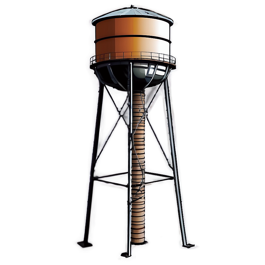 Water Tower In Urban Area Png Bdi PNG image