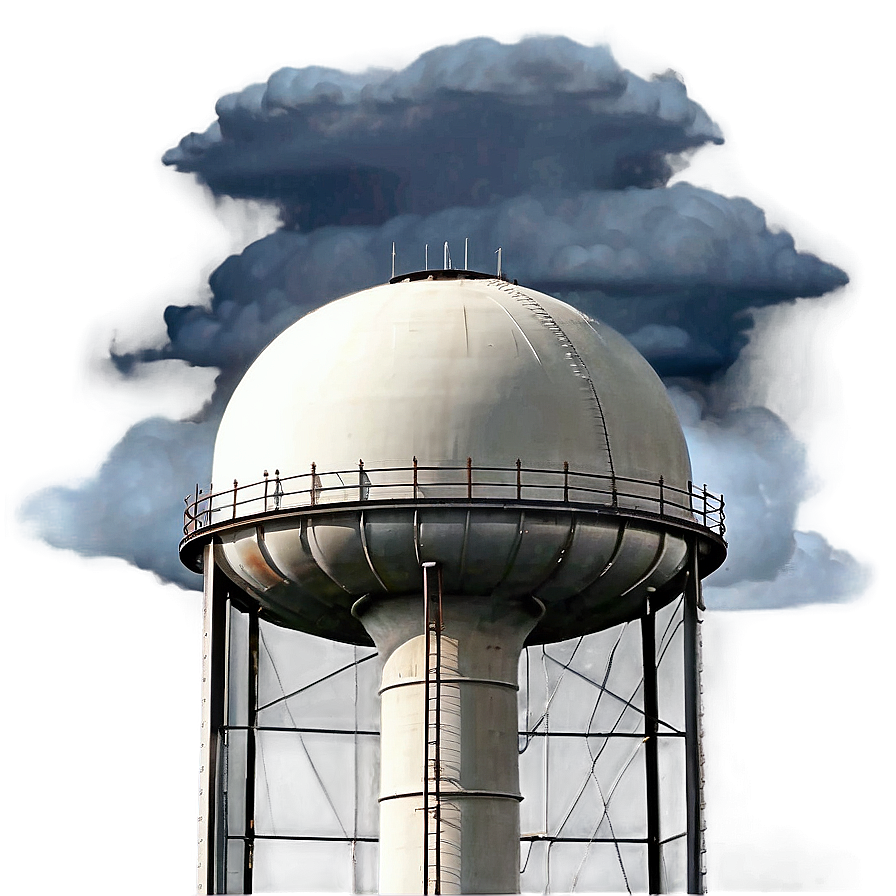 Water Tower Storm Clouds Png 18 PNG image