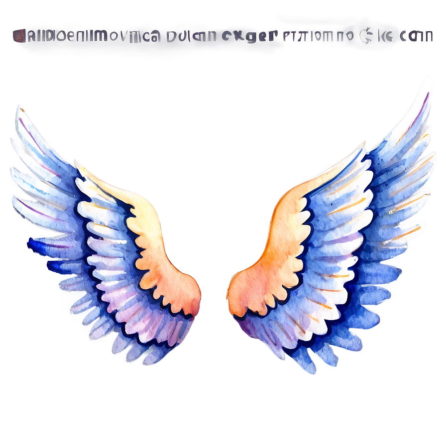 Watercolor Angel Wings Decoration Png Owf38 PNG image