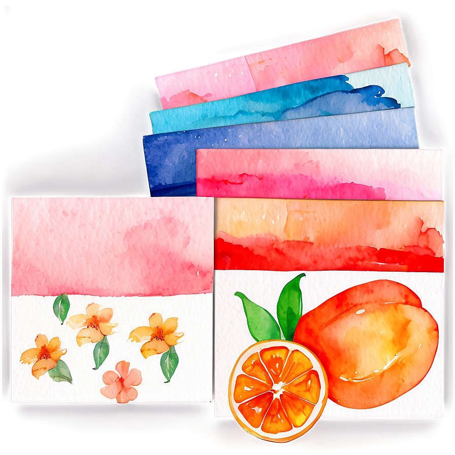 Watercolor Art Papers Png Vmj50 PNG image