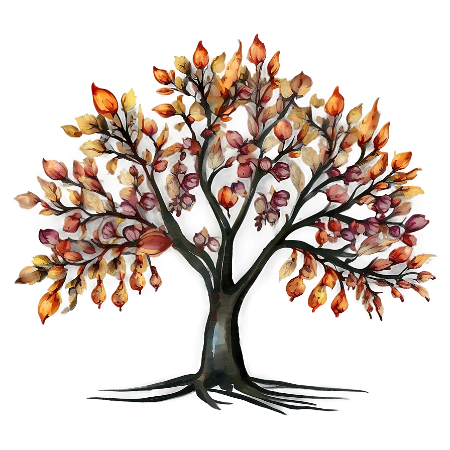 Watercolor Autumn Tree Png 06122024 PNG image