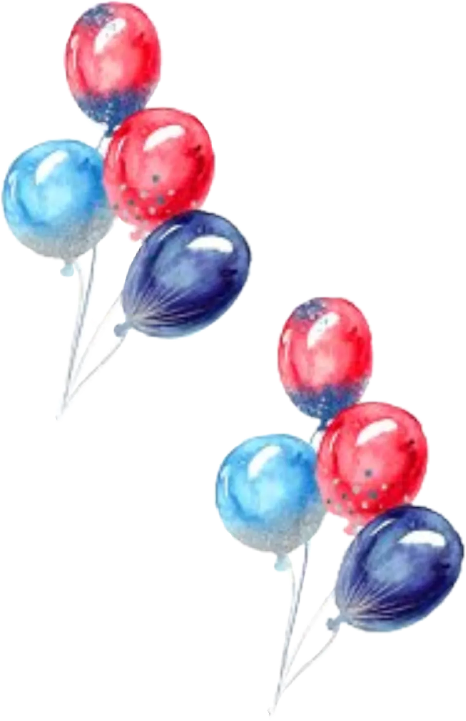 Watercolor Balloons Artwork PNG image