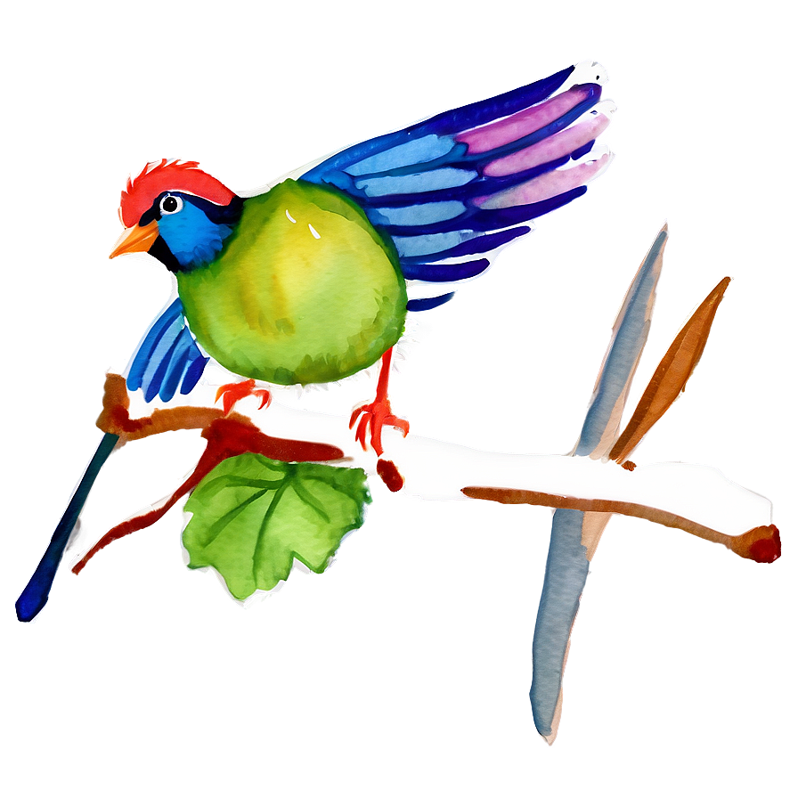 Watercolor Bird Illustration Png 83 PNG image