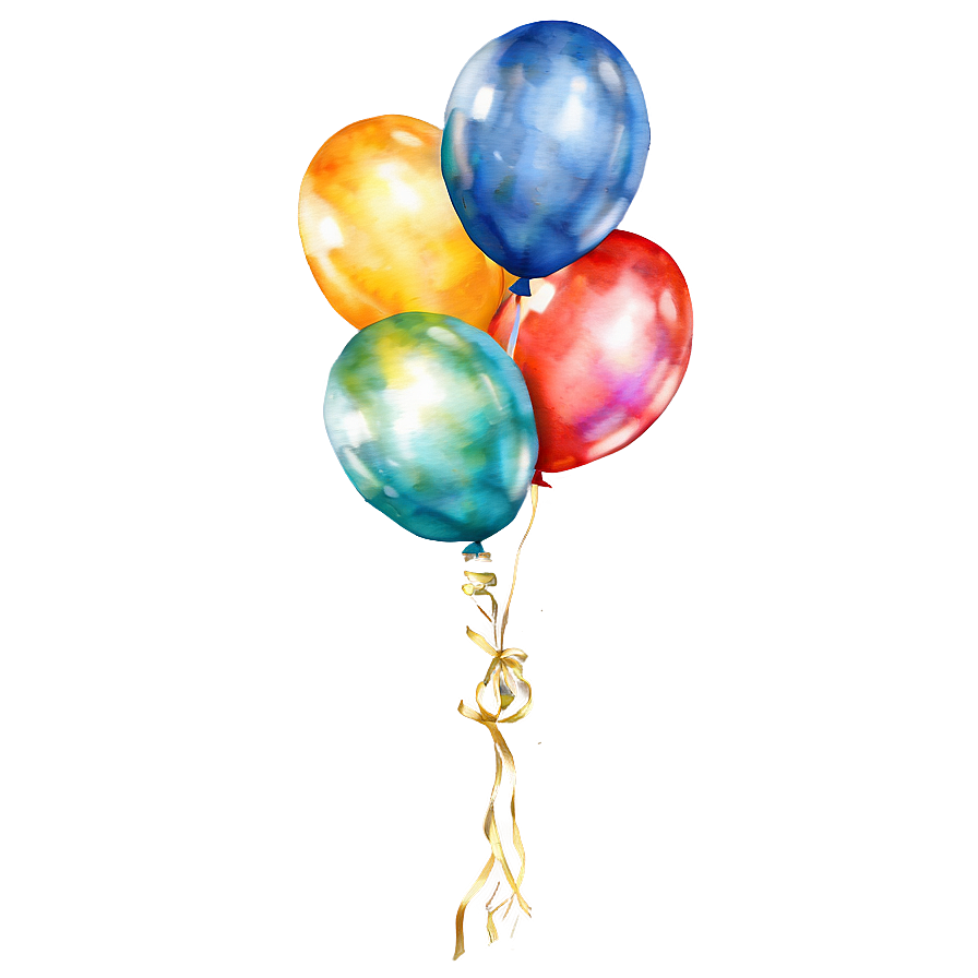 Watercolor Birthday Balloon Png Obj43 PNG image