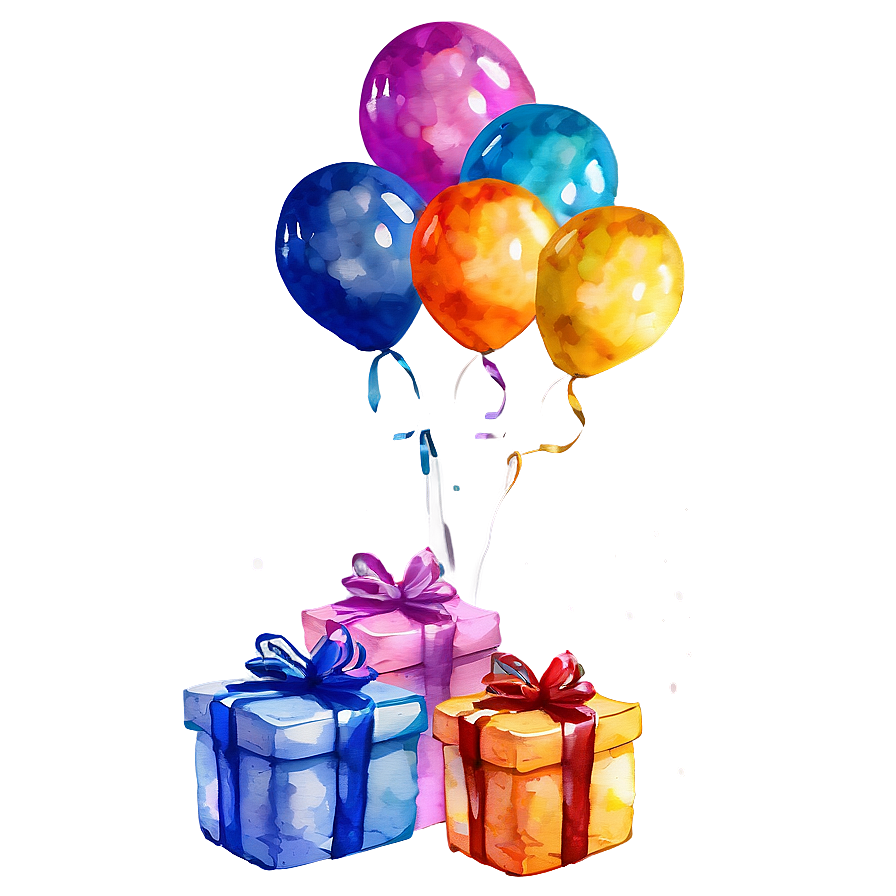 Watercolor Birthday Balloon Png Wct2 PNG image