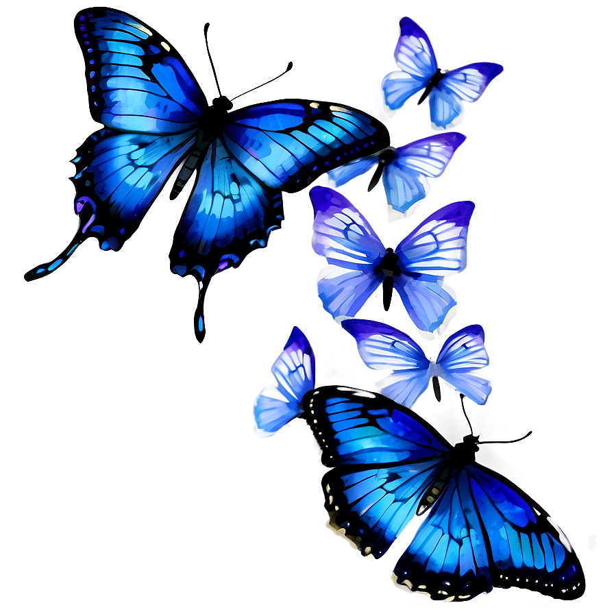 Watercolor Blue Butterfly Png 22 PNG image