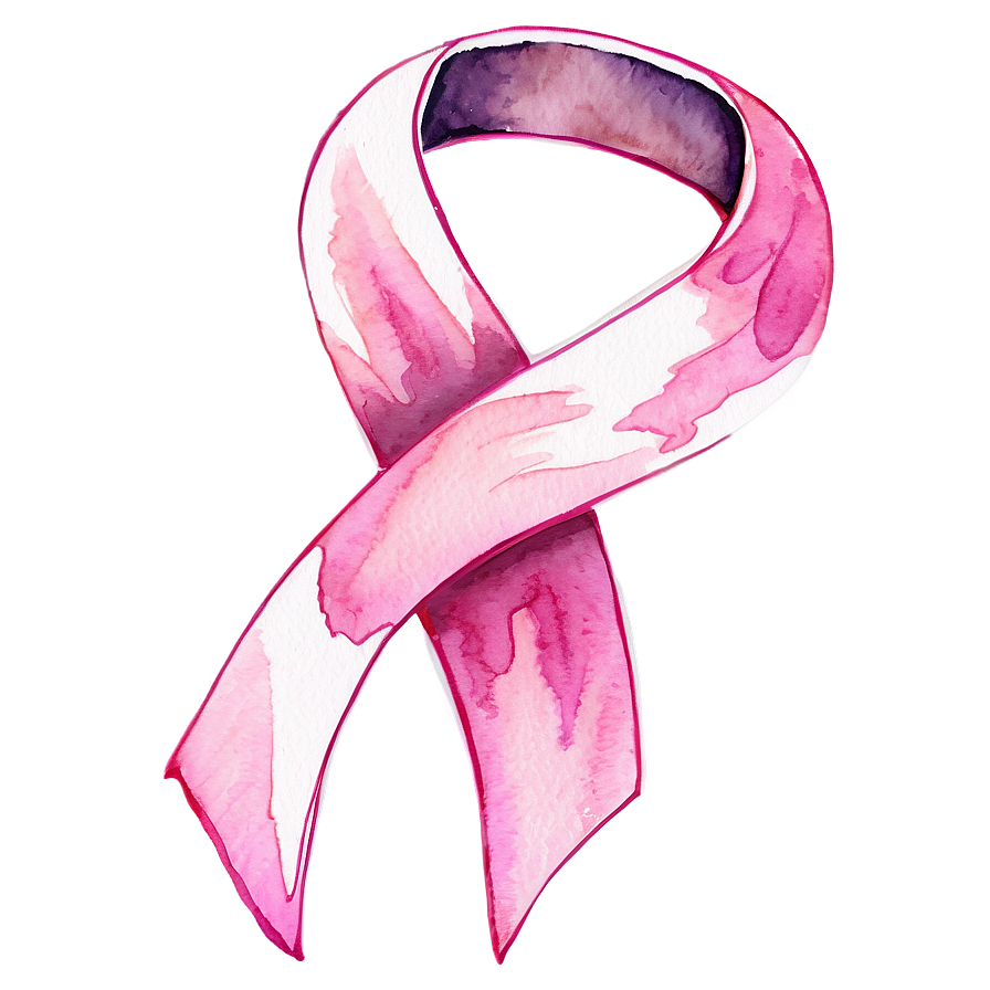 Watercolor Breast Cancer Ribbon Png Yxe90 PNG image