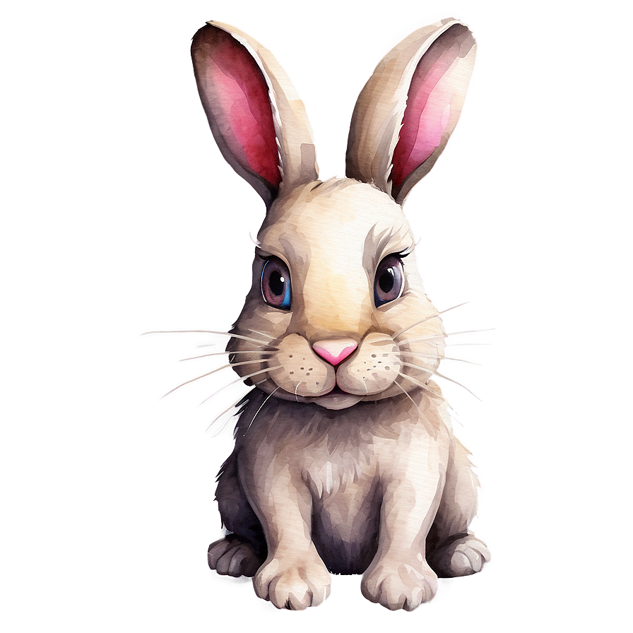 Watercolor Bunny Art Png 05212024 PNG image