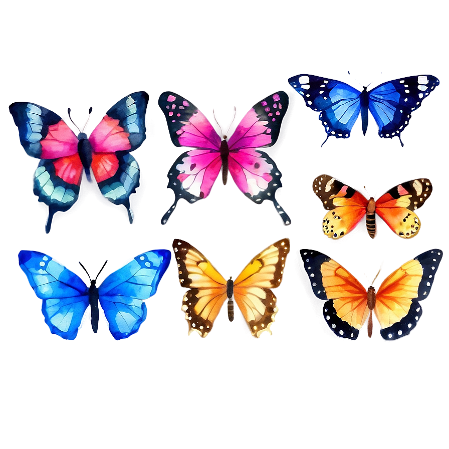 Watercolor Butterflies Png Wov78 PNG image