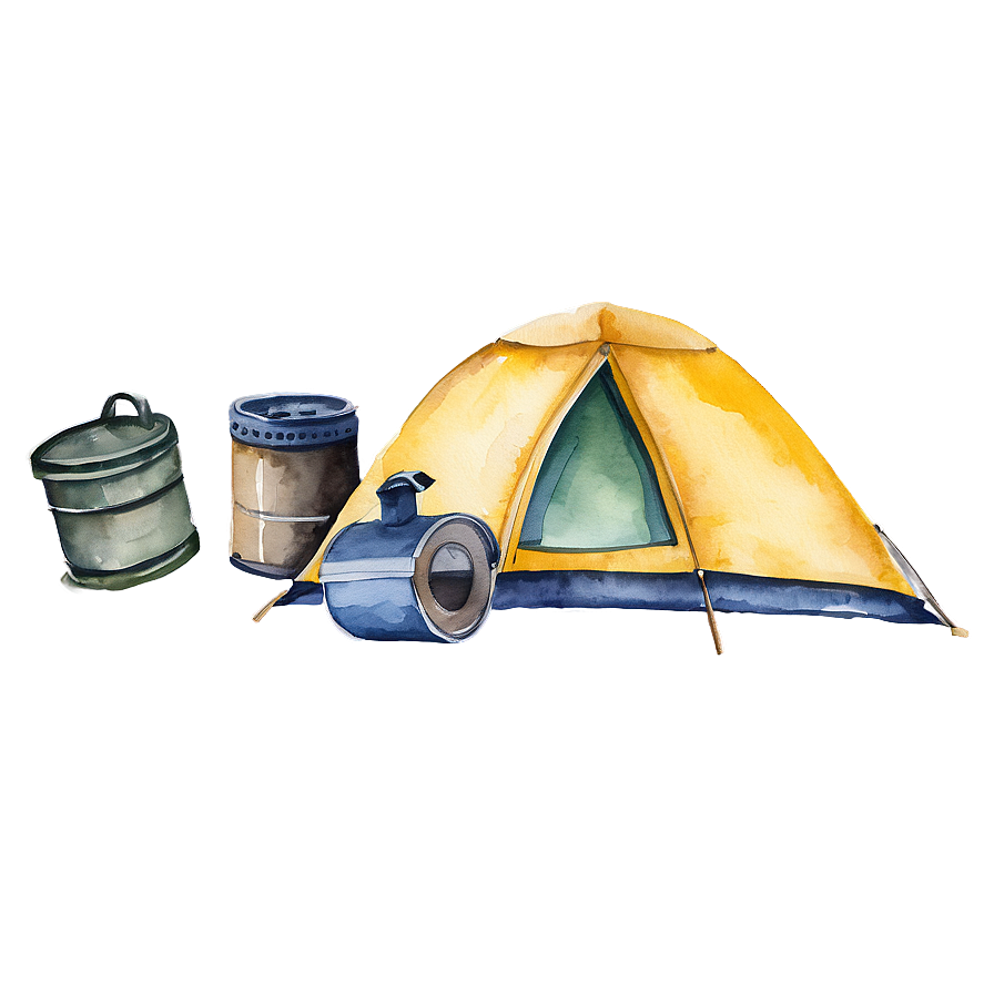 Watercolor Camping Gear Png 05032024 PNG image