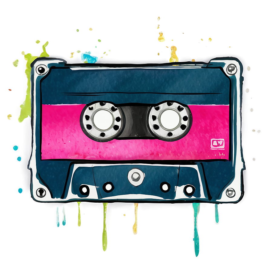 Watercolor Cassette Tape Png Ffr PNG image