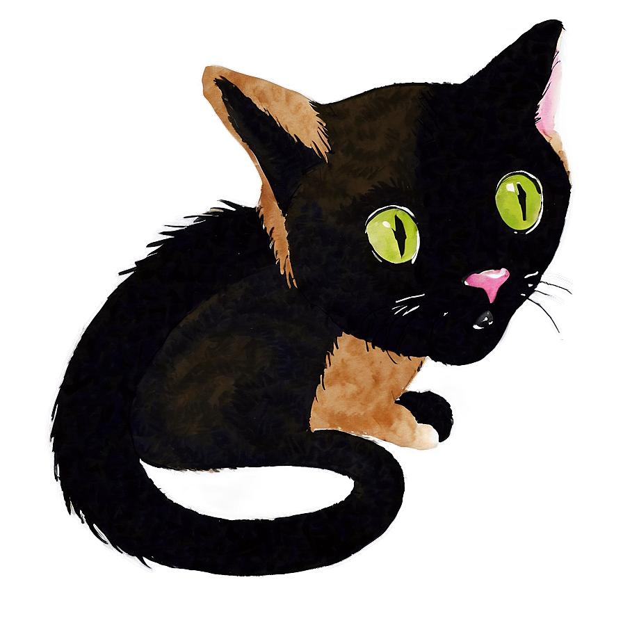 Watercolor Cat Painting Png A PNG image