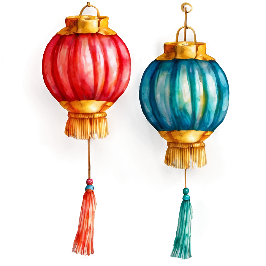 Watercolor Chinese Lantern Png 11 PNG image