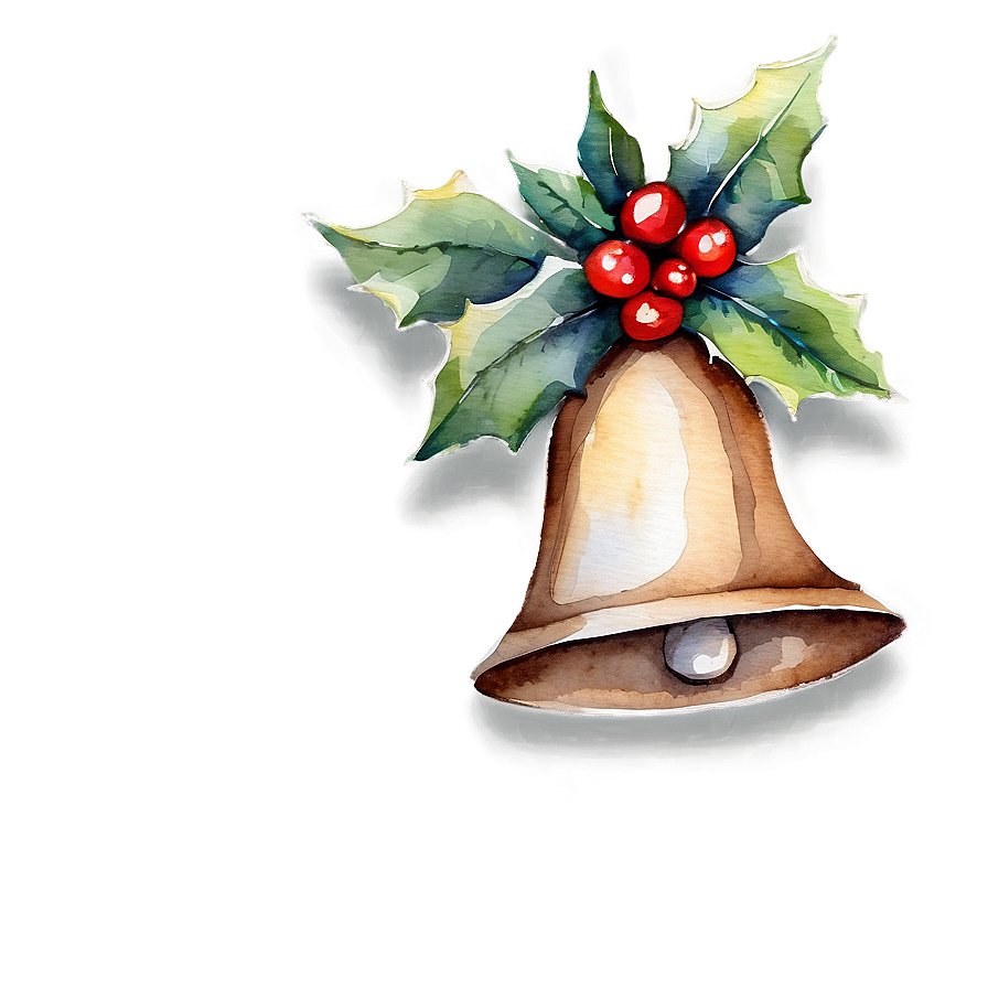 Watercolor Christmas Bells Png Ogi PNG image