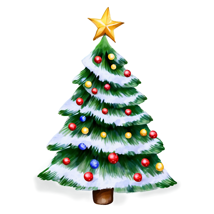 Watercolor Christmas Tree Png 04292024 PNG image