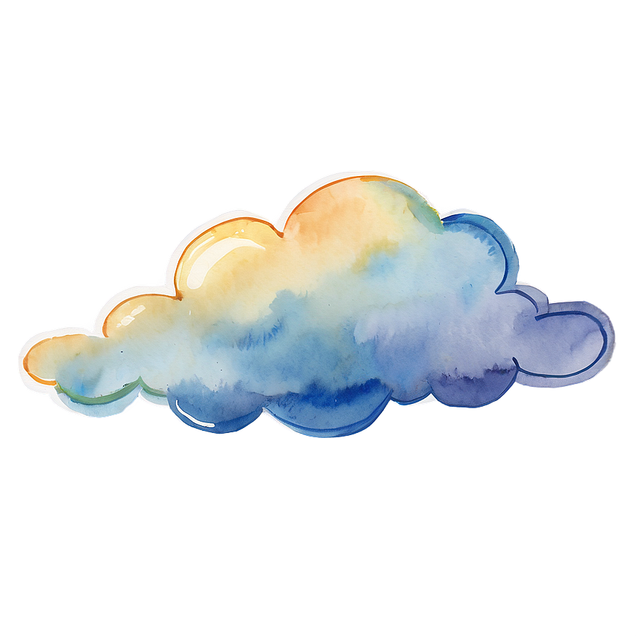 Watercolor Cloud Cute Png Fpv67 PNG image