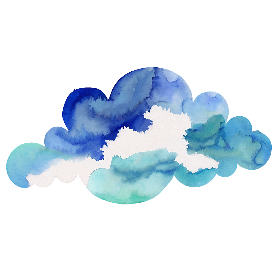 Watercolor Cloud Scene Png 04302024 PNG image