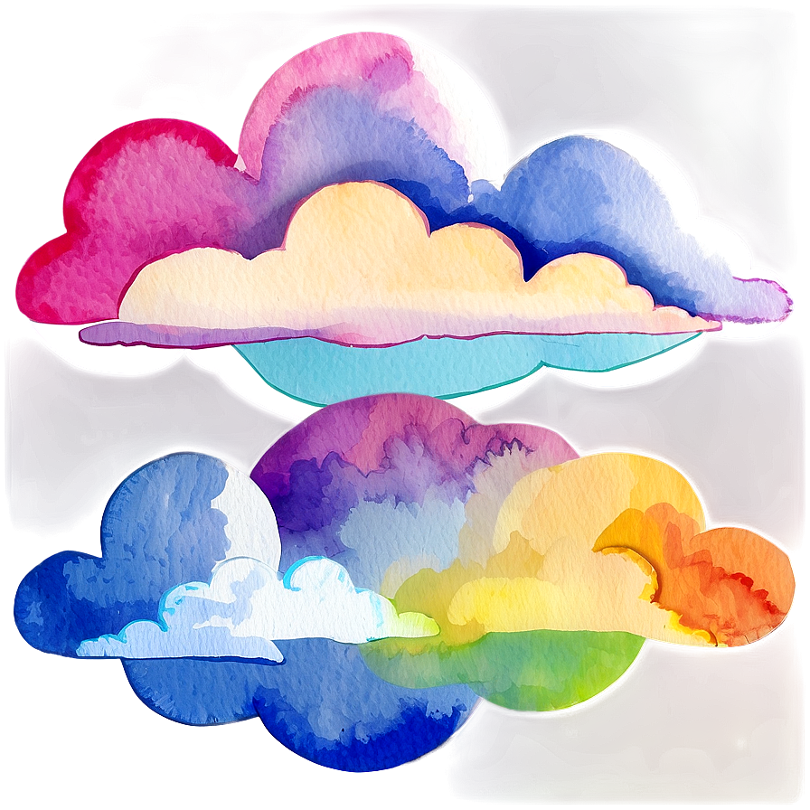 Watercolor Clouds Png 04292024 PNG image