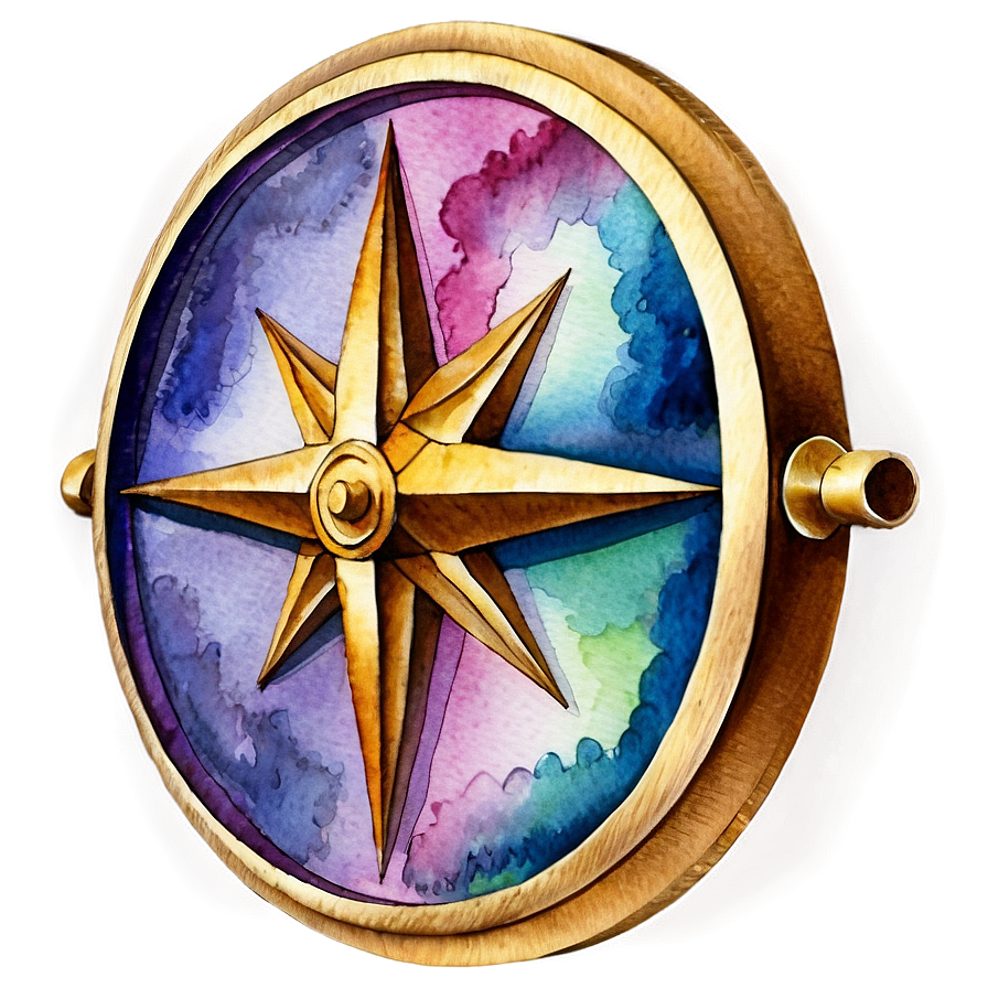 Watercolor Compass Design Png 56 PNG image