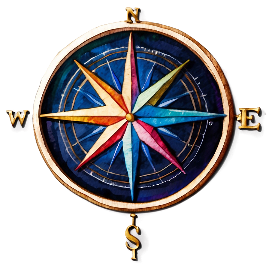 Watercolor Compass Design Png 88 PNG image