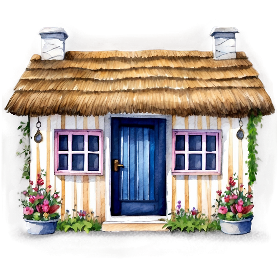 Watercolor Cottage Art Png Rei45 PNG image