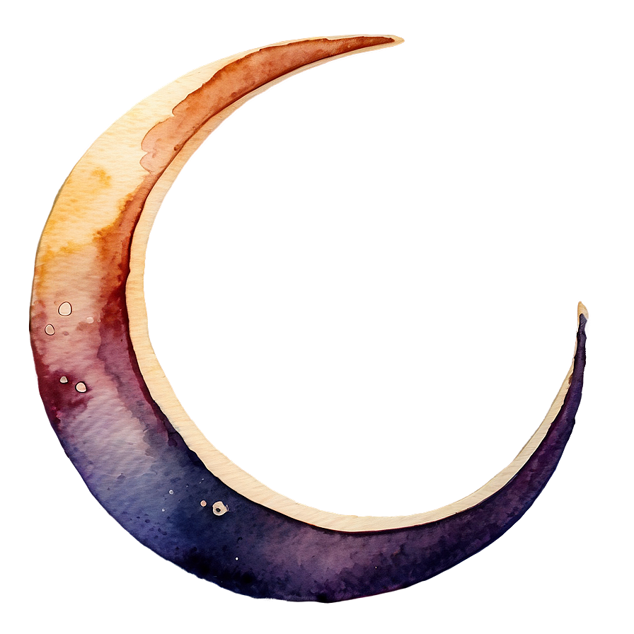 Watercolor Crescent Moon Png 54 PNG image