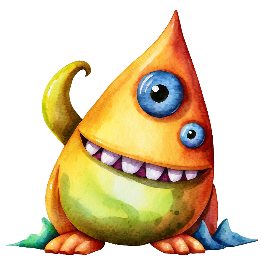 Watercolor Cute Monsters Png 15 PNG image