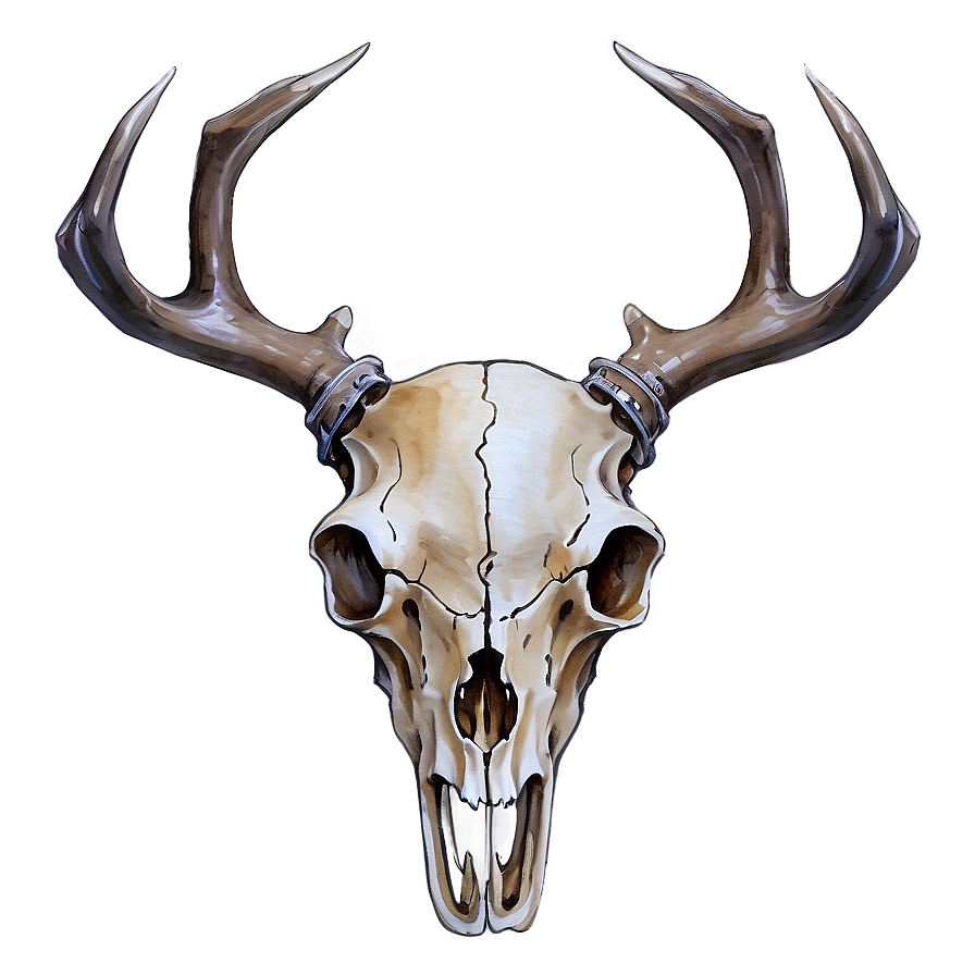 Watercolor Deer Skull Png 30 PNG image