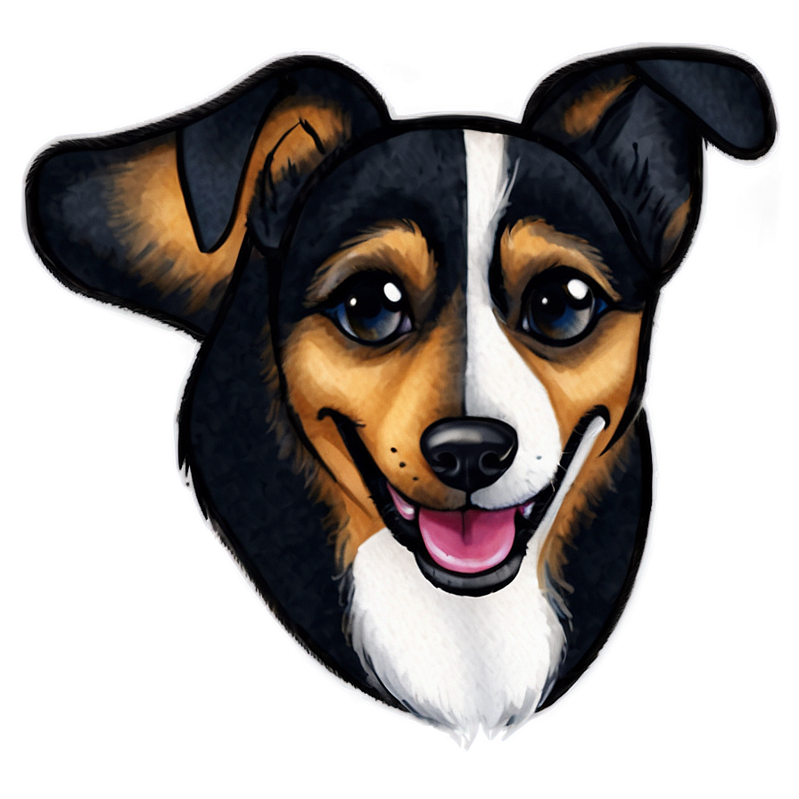 Watercolor Dog Face Painting Png Mio36 PNG image